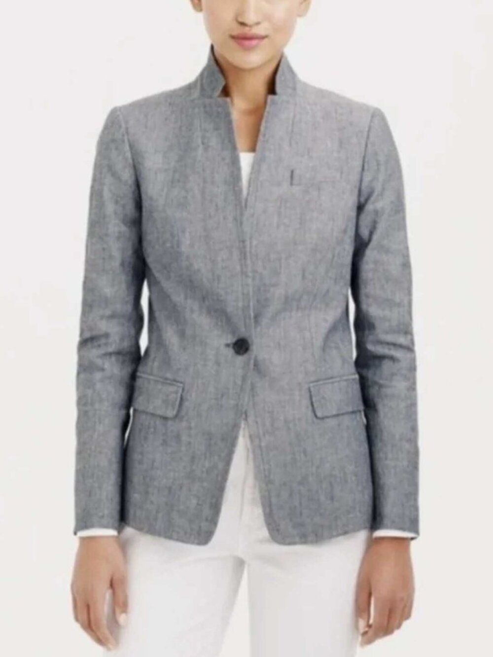 J. Crew Regent Blue Gray Chambray Blazer 12